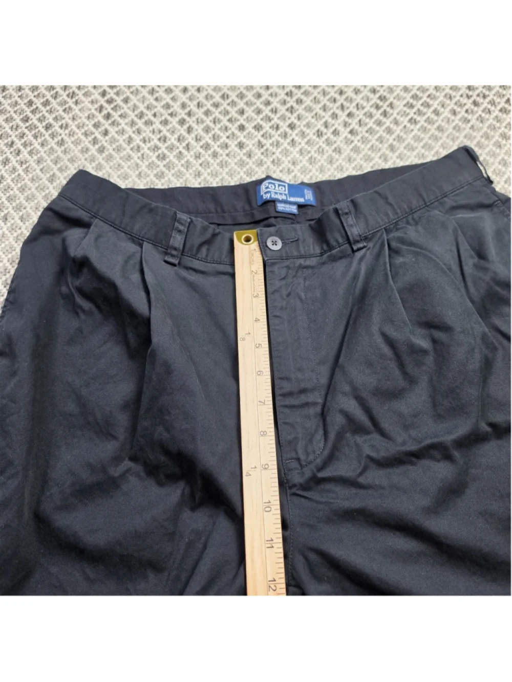 Vintage Polo Ralph Lauren Hammond Pants 36x30 Black Double Pleated Chino 90s